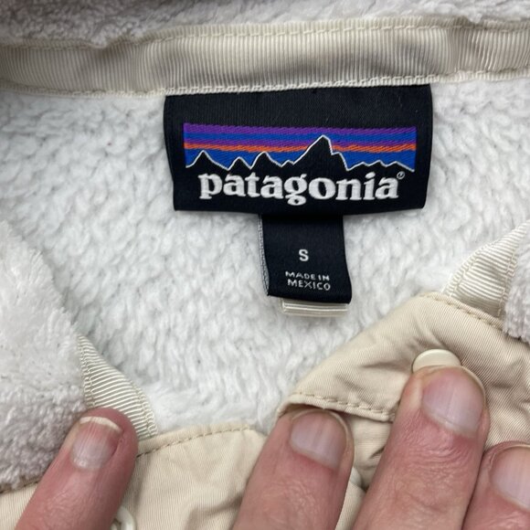 Patagonia Re-Tool 1/4 Snap T Fleece Pullover Cream Ivory Bone White Fluffy Small - Picture 4 of 6